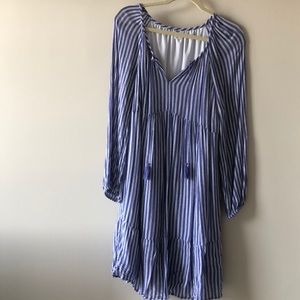 Purple & White Striped Dress